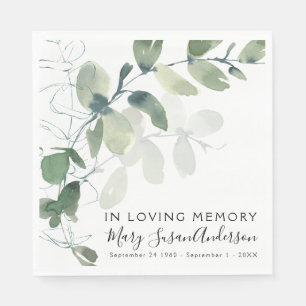 Serviette En Papier En mémoire d'amour Eucalyptus funérailles Mémorial