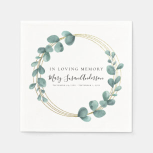 Serviette En Papier En mémoire d'amour Eucalyptus funérailles Mémorial