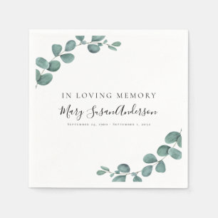 Serviette En Papier En mémoire d'amour Eucalyptus funérailles Mémorial