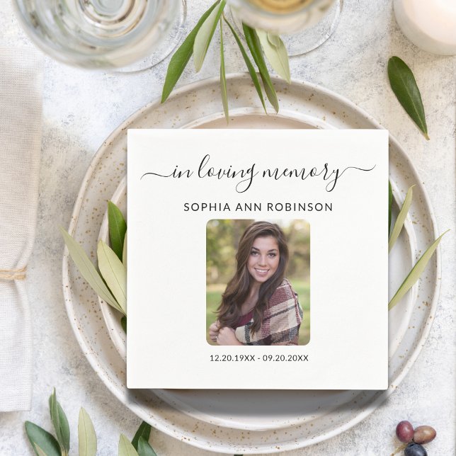 Serviette En Papier En Mémoire de l'amour Photo Funeral Memorial (Créateur téléchargé)