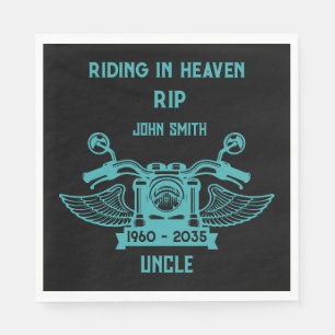 Serviette En Papier En mémoire Motorbike Rider Biker funérailles