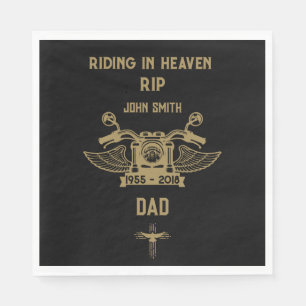 Serviette En Papier En mémoire Motorbike Rider Biker funérailles