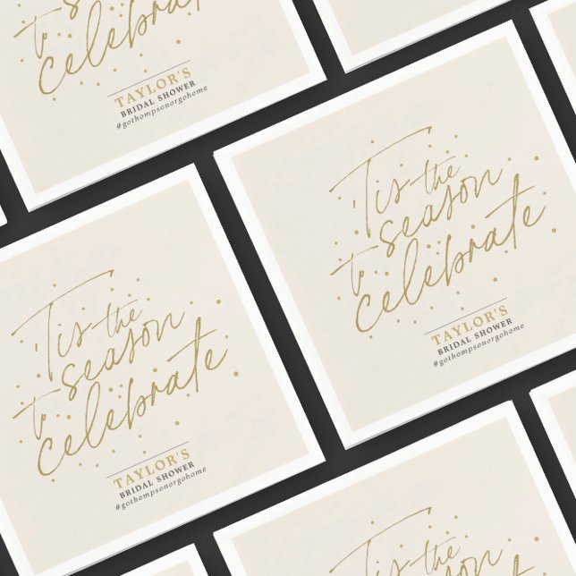 Serviette En Papier En saison Fête des mariées d'hiver beige (Créateur téléchargé)