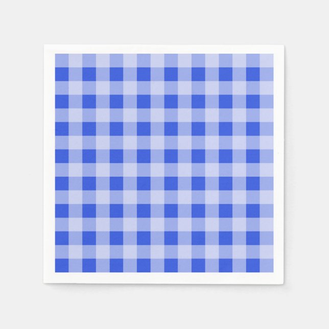 Serviette En Papier En vichy bleu (Devant)