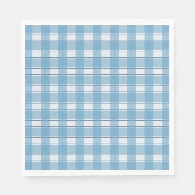 Serviette En Papier En vichy bleu intemporel (Devant)