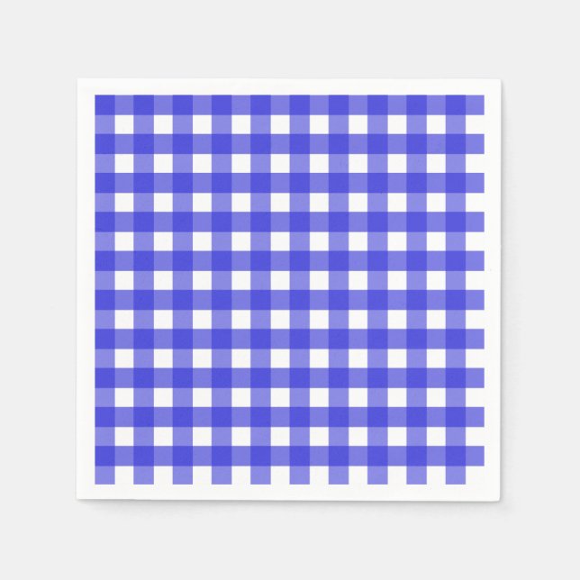 Serviette En Papier En vichy bleu royal (Devant)