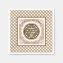 En vichy Buffalo Brown. Serviettes de table