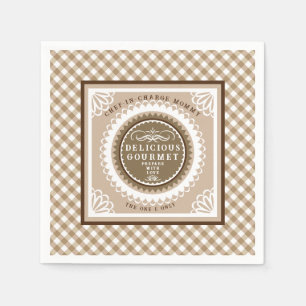 Serviette En Papier En vichy Buffalo Brown. Serviettes de table