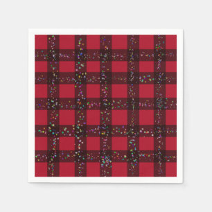 Serviette En Papier En vichy de Motif rouge mou