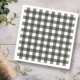 Serviette En Papier En vichy de plaid noir et blanc
