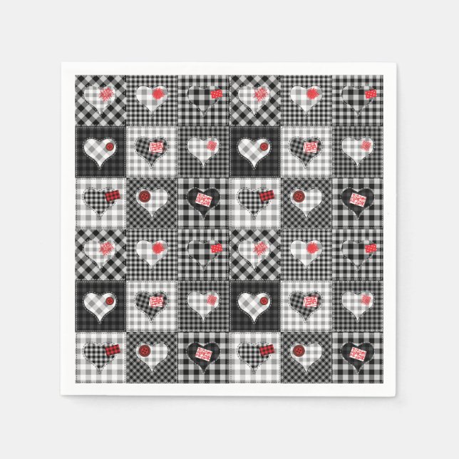 Serviette En Papier En vichy multicolore Patchwork Quilt (Devant)