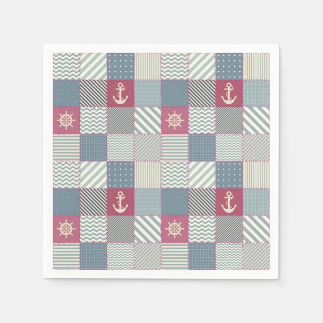 Serviette En Papier En vichy multicolore Patchwork Quilt (Devant)