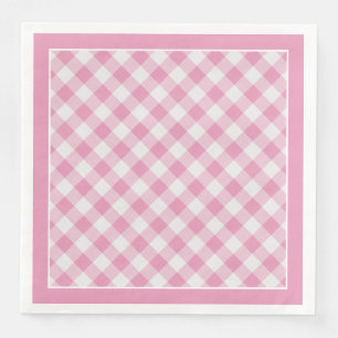 Serviette En Papier En vichy Pink Vérifie Motif Pour Toutes Les Occas
