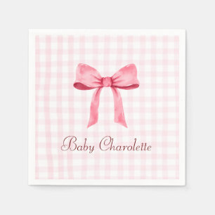 Serviette En Papier en vichy Poupée rose (Coquette)