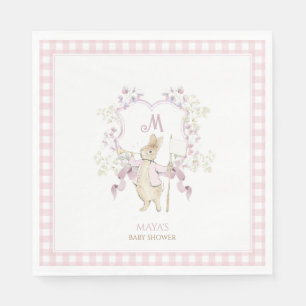 Serviette En Papier En vichy rose Pierre le Baby shower de monographie