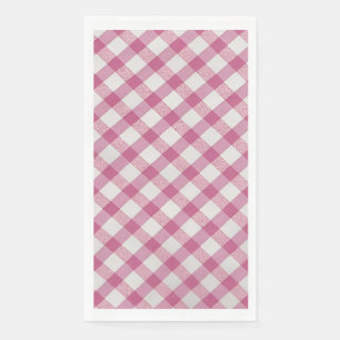 Serviette En Papier En vichy rose pour pique-niques, fêtes...