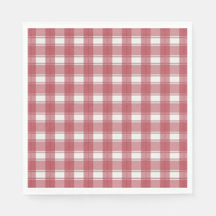 Serviette En Papier En vichy rouge intemporel