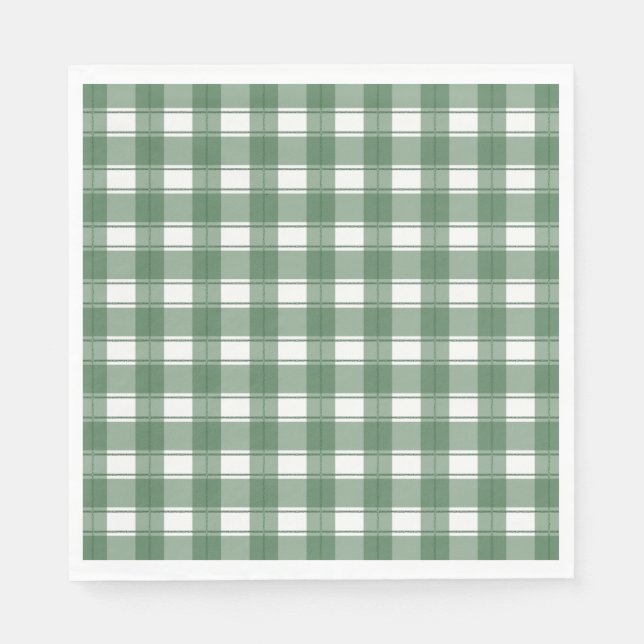 Serviette En Papier En vichy vert intemporel (Devant)