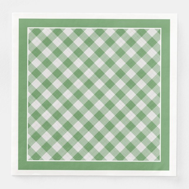 Serviette En Papier En vichy Vert Vérifie Motif Pour Toutes Les Occasi (Devant)