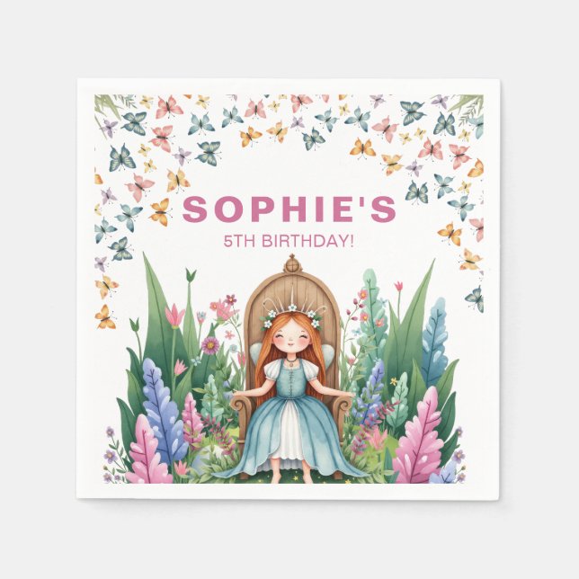 Serviette En Papier Enchanted Woodland Fairy Princess Anniversaire (Devant)