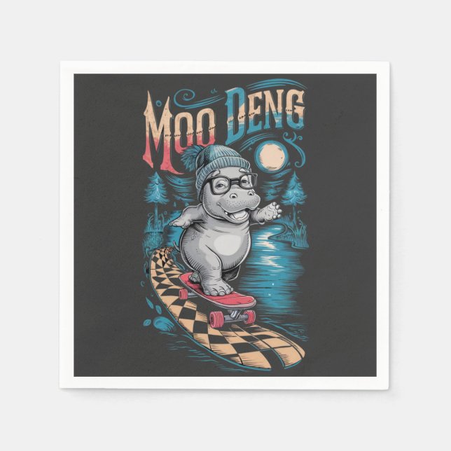 Serviette En Papier Enchanter Moo Deng Hippo (Devant)