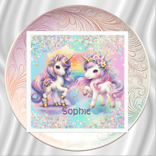 Serviette En Papier Enchanter papier unicorne Napkin