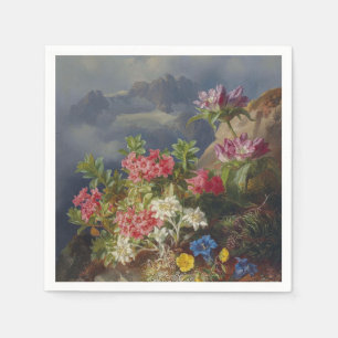 Serviette En Papier Encore la vie avec les fleurs alpines - Andreas La