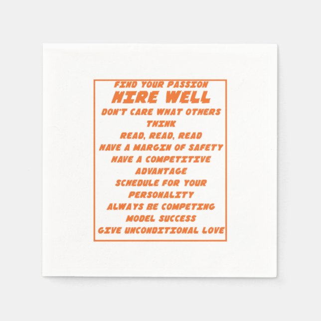 Serviette En Papier Encourager les leçons de vie Motivation inspiratio (Devant)