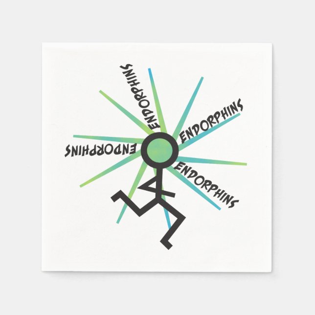 Serviette En Papier Endorphins amusants - Humour coureur (Devant)