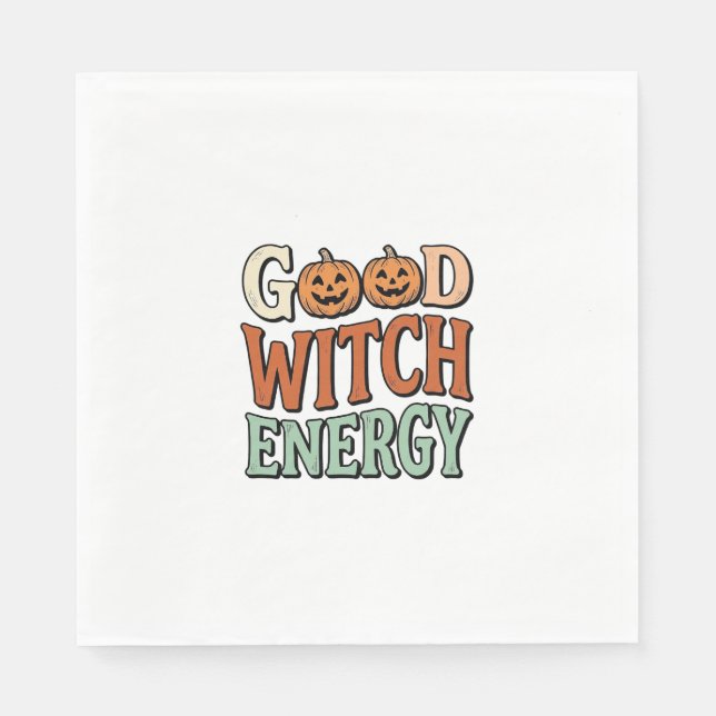Serviette En Papier Énergie de bonne sorcière Design vectoriel Hallowe (Devant)