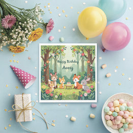 Serviette En Papier Enfant animal de bois mignon anniversaire