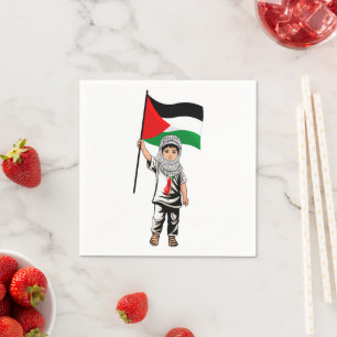 Serviette En Papier Enfant avec le drapeau de Keffiyeh Palestine