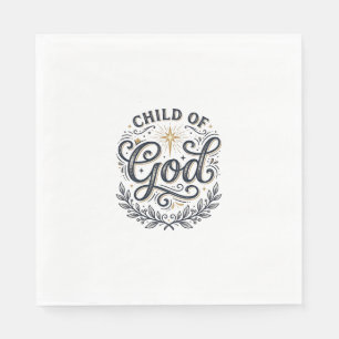Serviette En Papier Enfant de Dieu Design de T-Shirt avec Gravure Vint