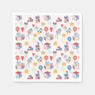 Serviette En Papier Enfants Americana 4 juillet Alphabet Éducatif Nu