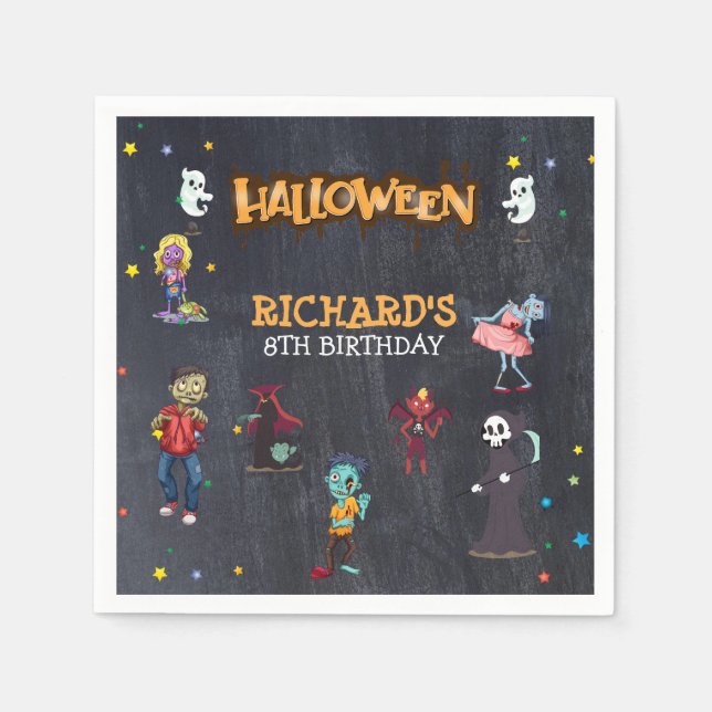 Serviette En Papier Enfants Amusants Costume Halloween Anniversaire Fê (Devant)