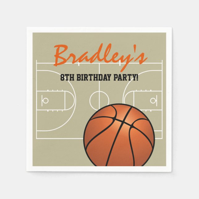 Serviette En Papier Enfants Basketball fête d'anniversaire (Devant)