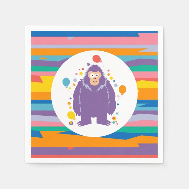 Serviette En Papier Enfants Bigfoot Anniversaire (Devant)