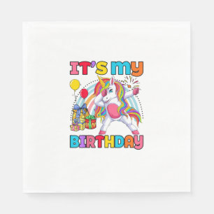 Serviette En Papier Enfants C'est Mon Anniversaire Dabbing Licorne Arc