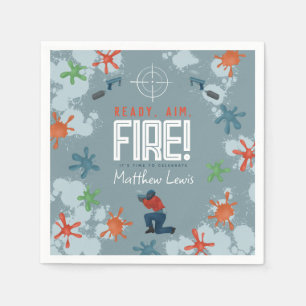 Serviette En Papier Enfants Colorful Painball Boys fête d'anniversaire