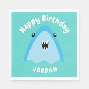 Serviette En Papier Enfants D'Anniversaire Du Requin En Mer