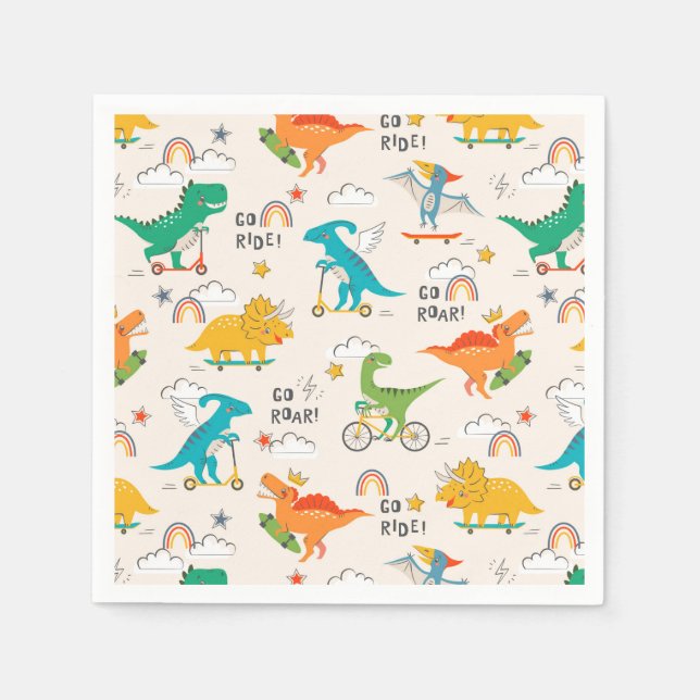 Serviette En Papier Enfants Dinosaur Motif voyageur (Devant)