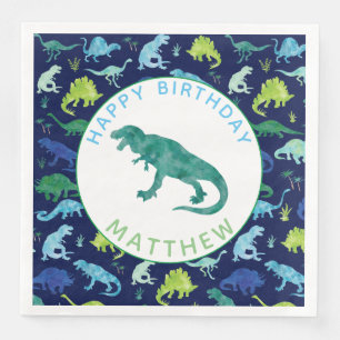 Serviette En Papier Enfants Dinosaure Personnalisé Motif de fête d'ann