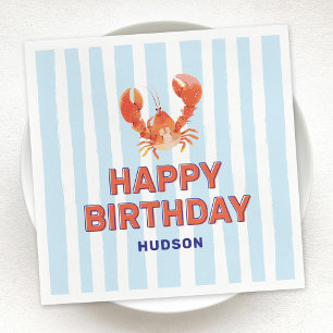 Serviette En Papier Enfants homard nautiques Joyeux Anniversaire