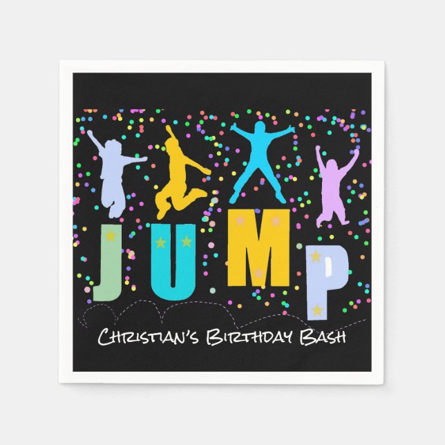 Serviette En Papier Enfants Jump & Play Trampoline Anniversaire Bash (Devant)