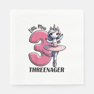 Serviette En Papier Enfants Little Miss Threenager Trois 3ème Annivers