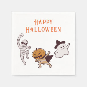 Serviette En Papier Enfants mignons Citrouille Monster Halloween Party