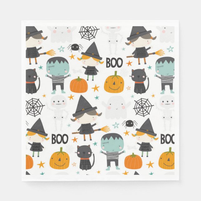 Serviette En Papier Enfants mignons Halloween fête d'anniversaire (Devant)