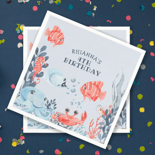Serviette En Papier Enfants Personnalisés Sous La Mer