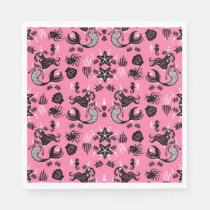 Serviette En Papier Enfants Sirènes rose