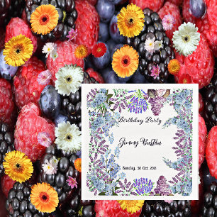 Serviette En Papier Enfants Soft Pastel Blue Lilac Hydrangea Bud Anniv